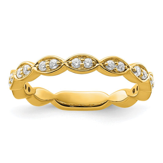 14k Yellow Gold 1/4 Ct. Lab Grown Diamond VS/SI+ G+ Fashion Band Ring