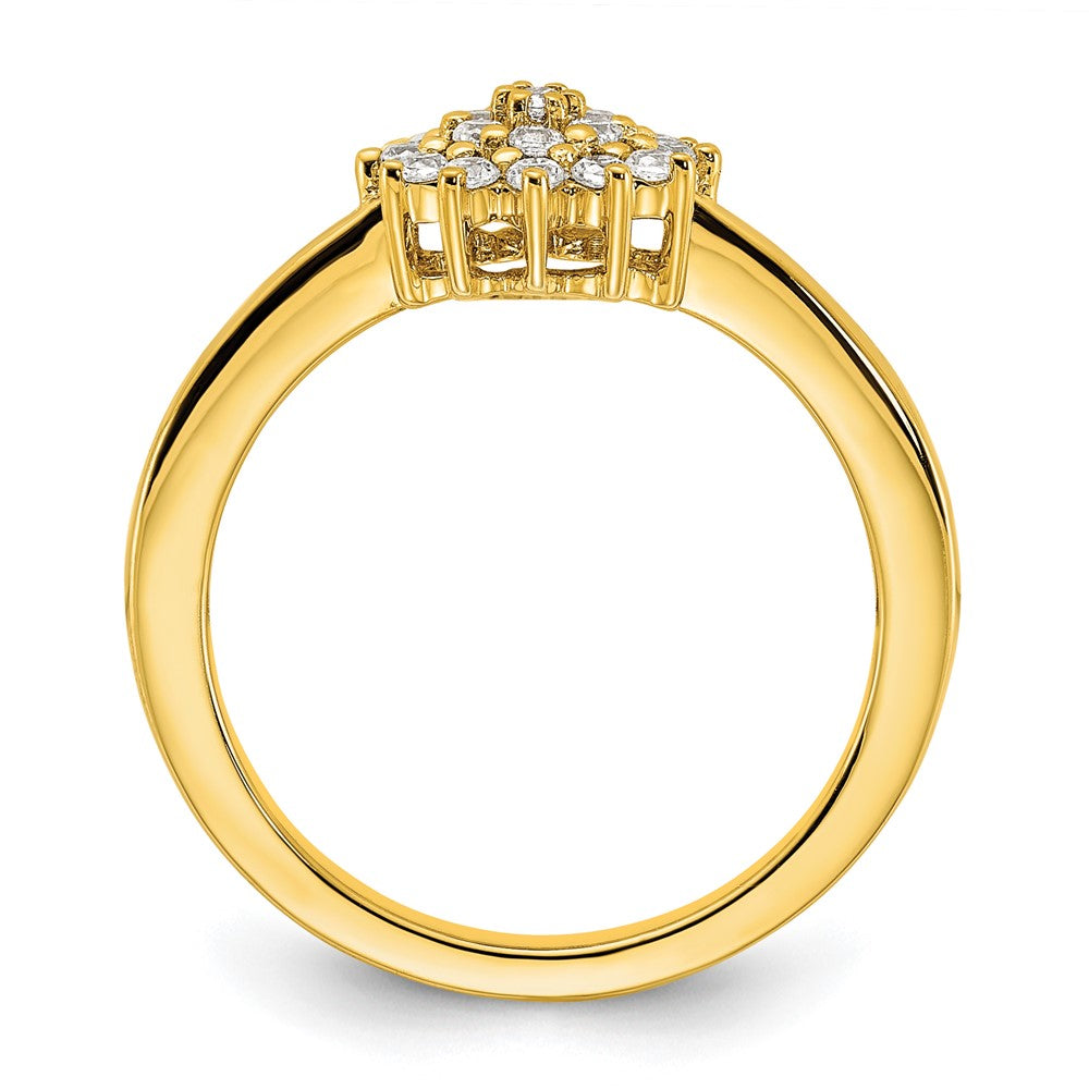 14k Yellow Gold 1/4 Ct. Lab Grown Diamond VS/SI+ G+ Complete Cluster Ring