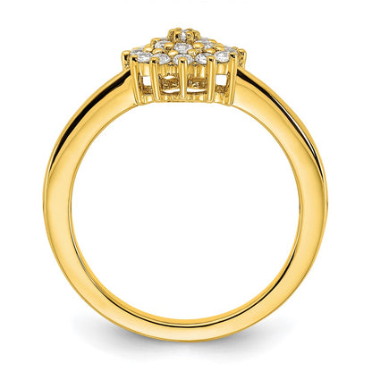 14k Yellow Gold 1/4 Ct. Lab Grown Diamond VS/SI+ G+ Complete Cluster Ring