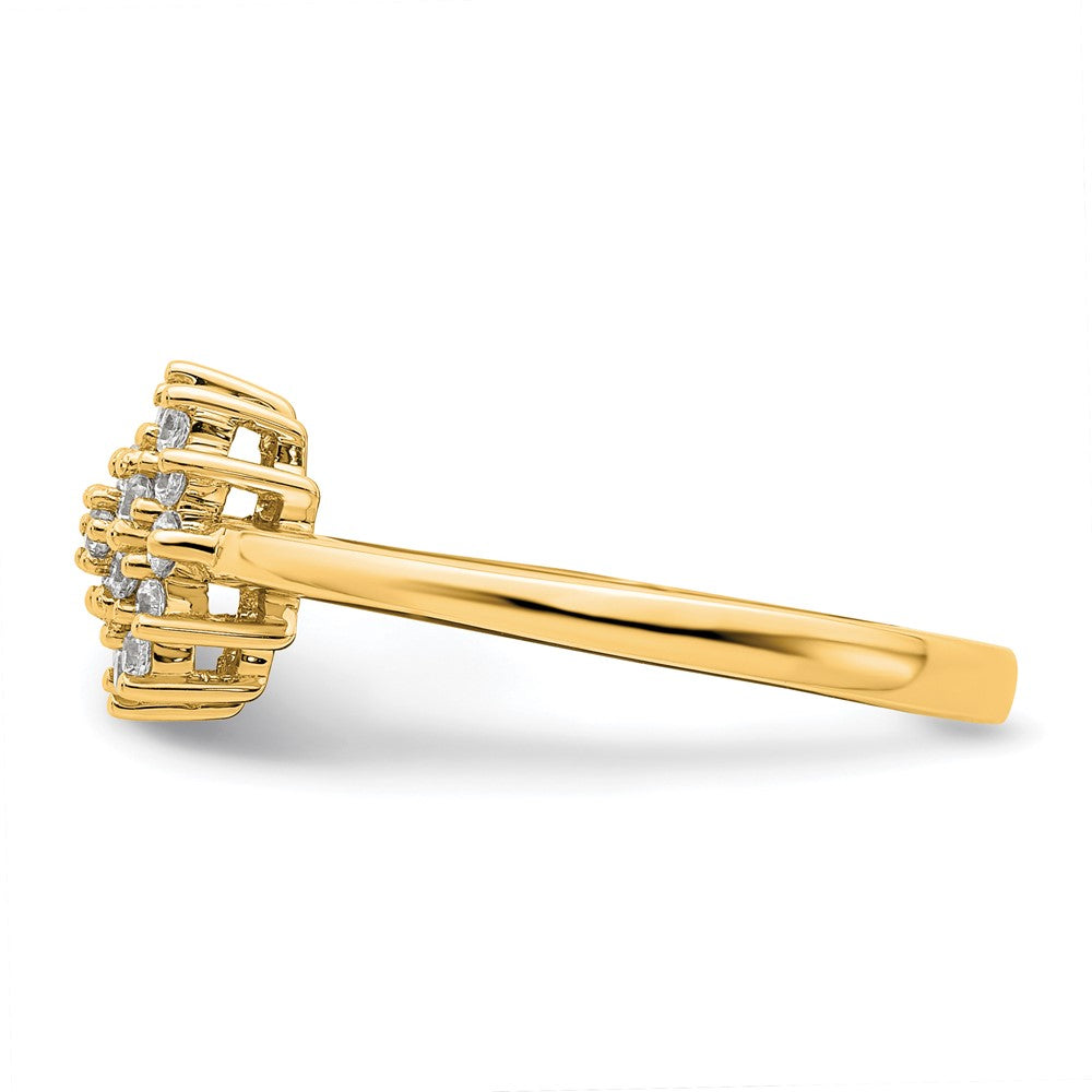 14k Yellow Gold 1/4 Ct. Lab Grown Diamond VS/SI+ G+ Complete Cluster Ring