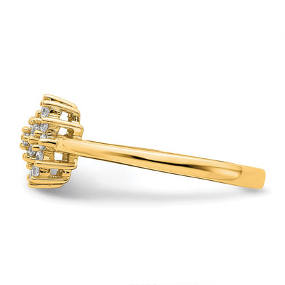 14k Yellow Gold 1/4 Ct. Lab Grown Diamond VS/SI+ G+ Complete Cluster Ring