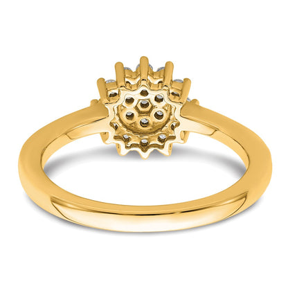 14k Yellow Gold 1/4 Ct. Lab Grown Diamond VS/SI+ G+ Complete Cluster Ring
