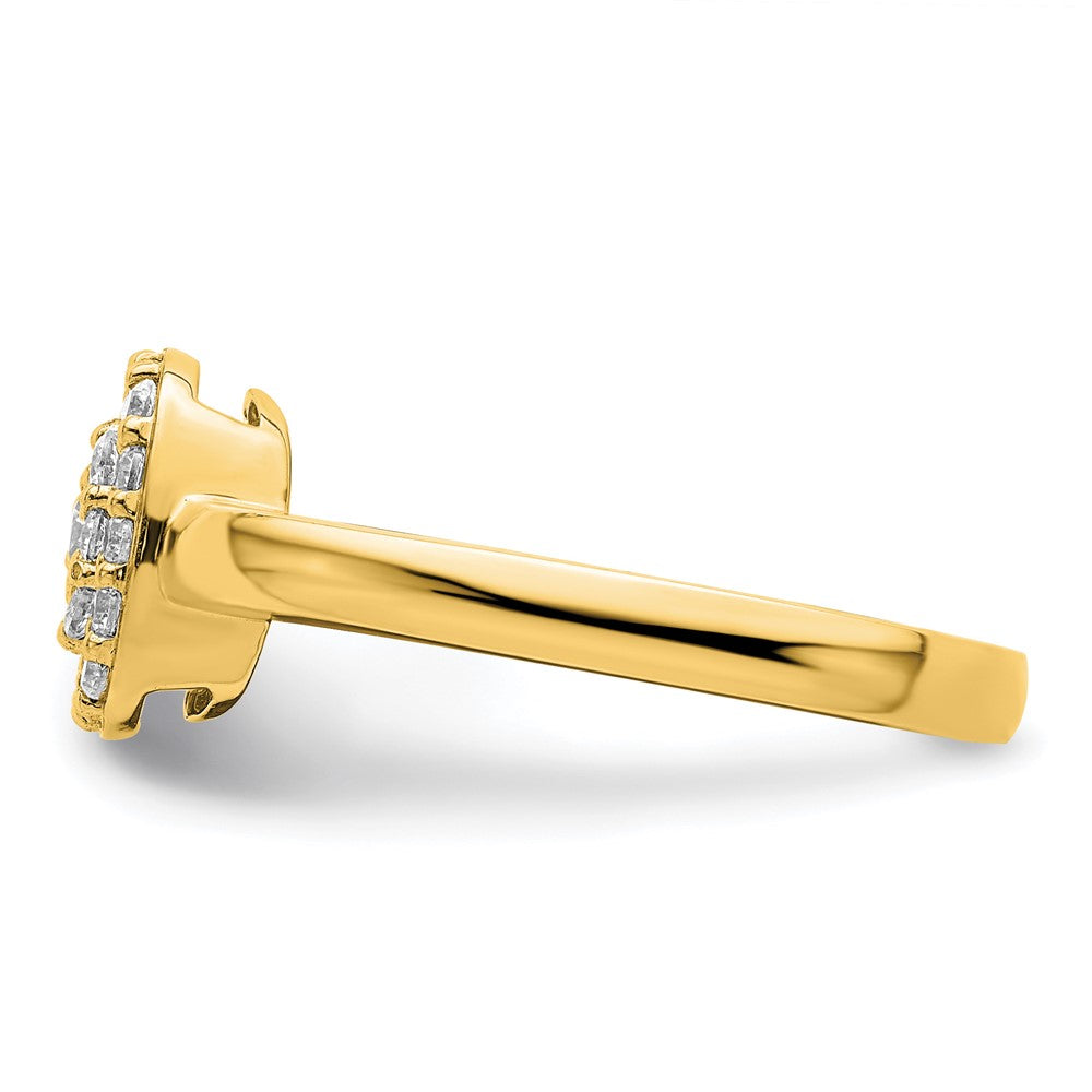 14k Yellow Gold 3/8 Ct. Lab Grown Diamond VS/SI+ G+ Complete Square Halo Ring