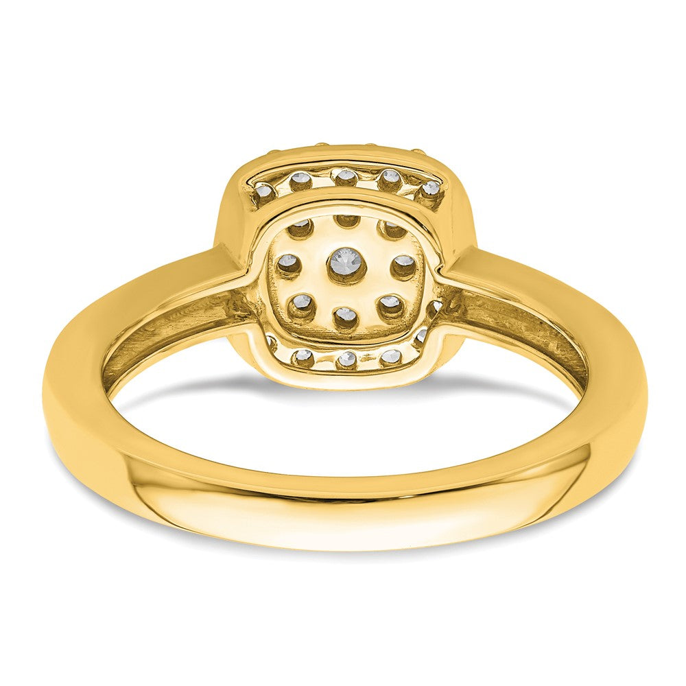 14k Yellow Gold 3/8 Ct. Lab Grown Diamond VS/SI+ G+ Complete Square Halo Ring