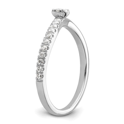 14K White Gold Lab Grown VS/SI+ G+ Diamond Two Promises Comp Promise/Band Ring Ring