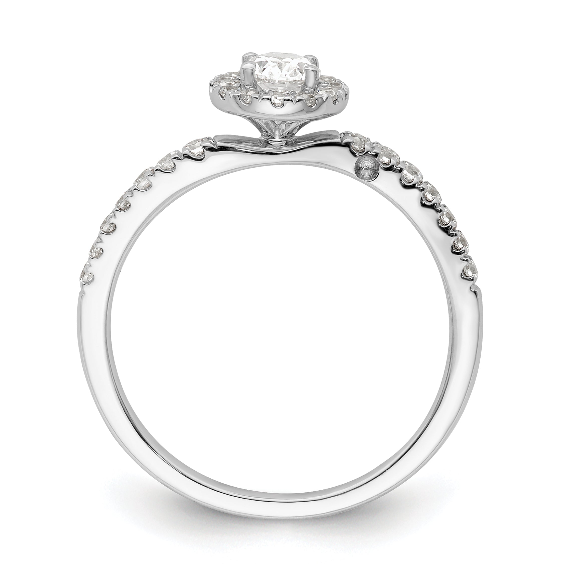 14K White Gold Lab Grown VS/SI+ G+ Diamond Two Promises Halo Engagement Ring