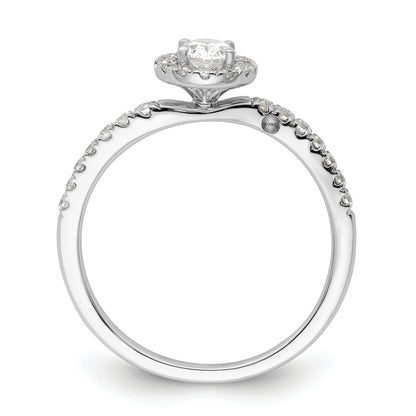 14K White Gold Lab Grown VS/SI+ G+ Diamond Two Promises Halo Engagement Ring