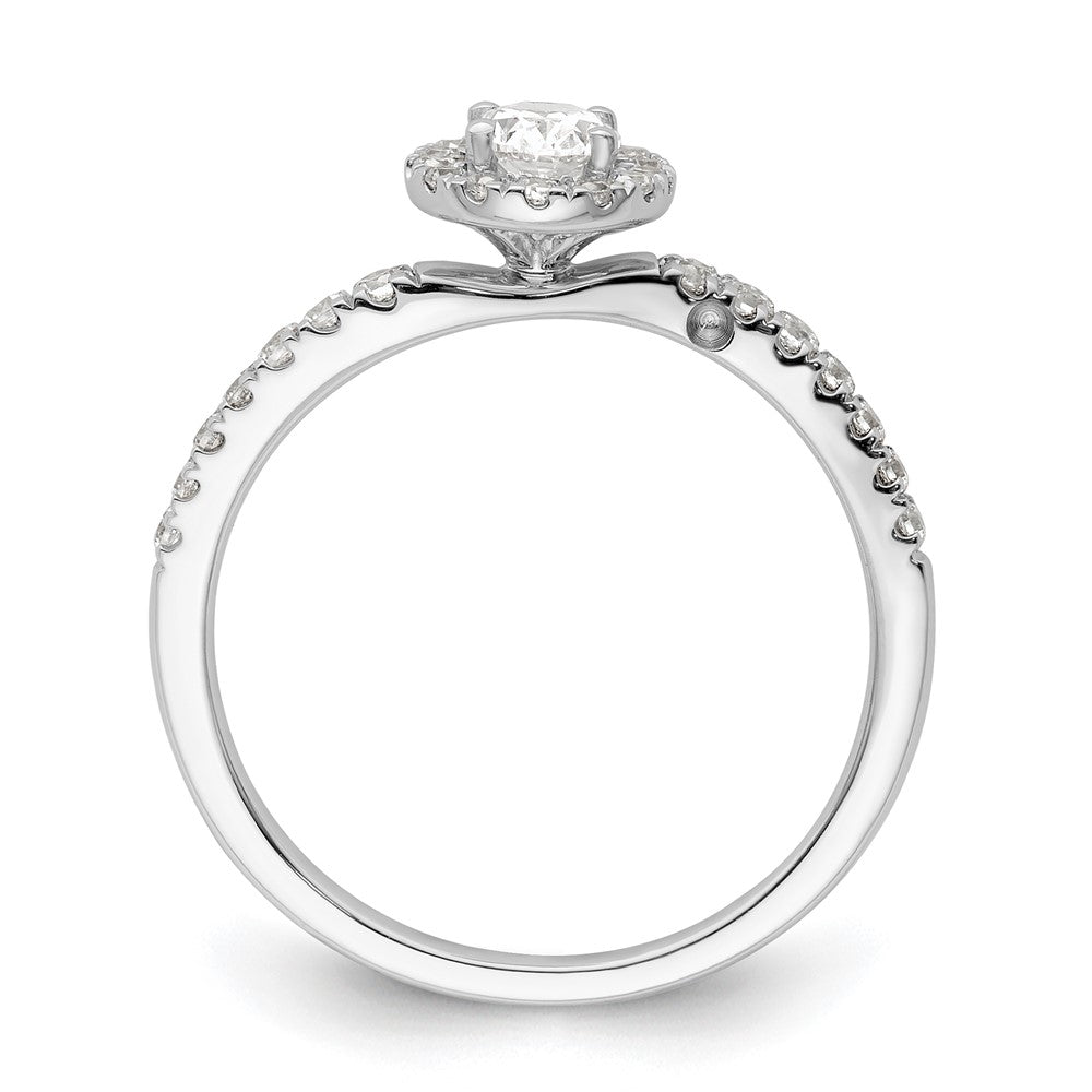 14K White Gold Lab Grown VS/SI+ G+ Diamond Two Promises Halo Engagement Ring