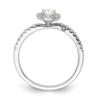 14K White Gold Lab Grown VS/SI+ G+ Diamond Two Promises Halo Engagement Ring