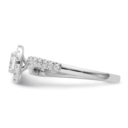 14K White Gold Lab Grown VS/SI+ G+ Diamond Two Promises Halo Engagement Ring