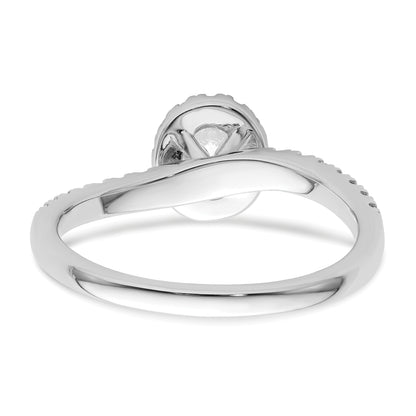 14K White Gold Lab Grown VS/SI+ G+ Diamond Two Promises Halo Engagement Ring