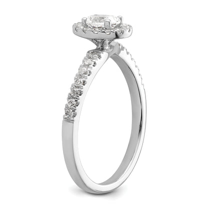 14K White Gold Lab Grown VS/SI+ G+ Diamond Two Promises Halo Engagement Ring