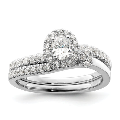 14K White Gold Lab Grown VS/SI+ G+ Diamond Two Promises Halo Engagement Ring