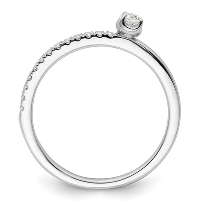 14K White Gold Lab Grown VS/SI+ G+ Diamond Two Promises Comp Promise/Band Ring Ring