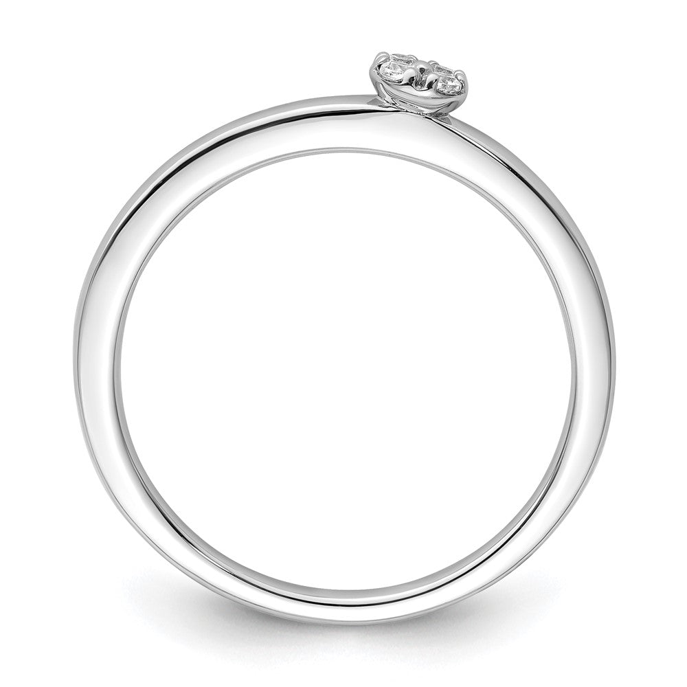 14K White Gold Lab Grown VS/SI+ G+ Diamond Two Promises Comp Promise/Band Ring Ring