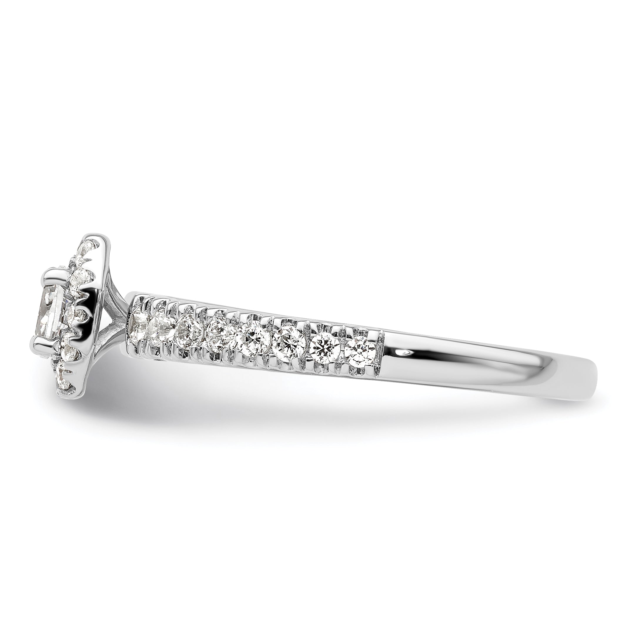 Two Promises 14k White Gold 5/8 Ct. Lab Grown Diamond VS/SI+ G+ Petite Halo Engagement Ring
