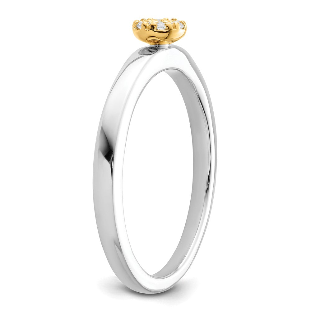 14k Two-tone Two Promises Two Tone 1/15 Ct. Lab Grown Diamond VS/SI+ G+ Promise Band Ring