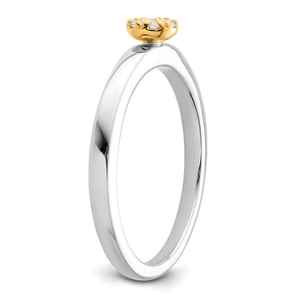 14k Two-tone Two Promises Two Tone 1/15 Ct. Lab Grown Diamond VS/SI+ G+ Promise Band Ring