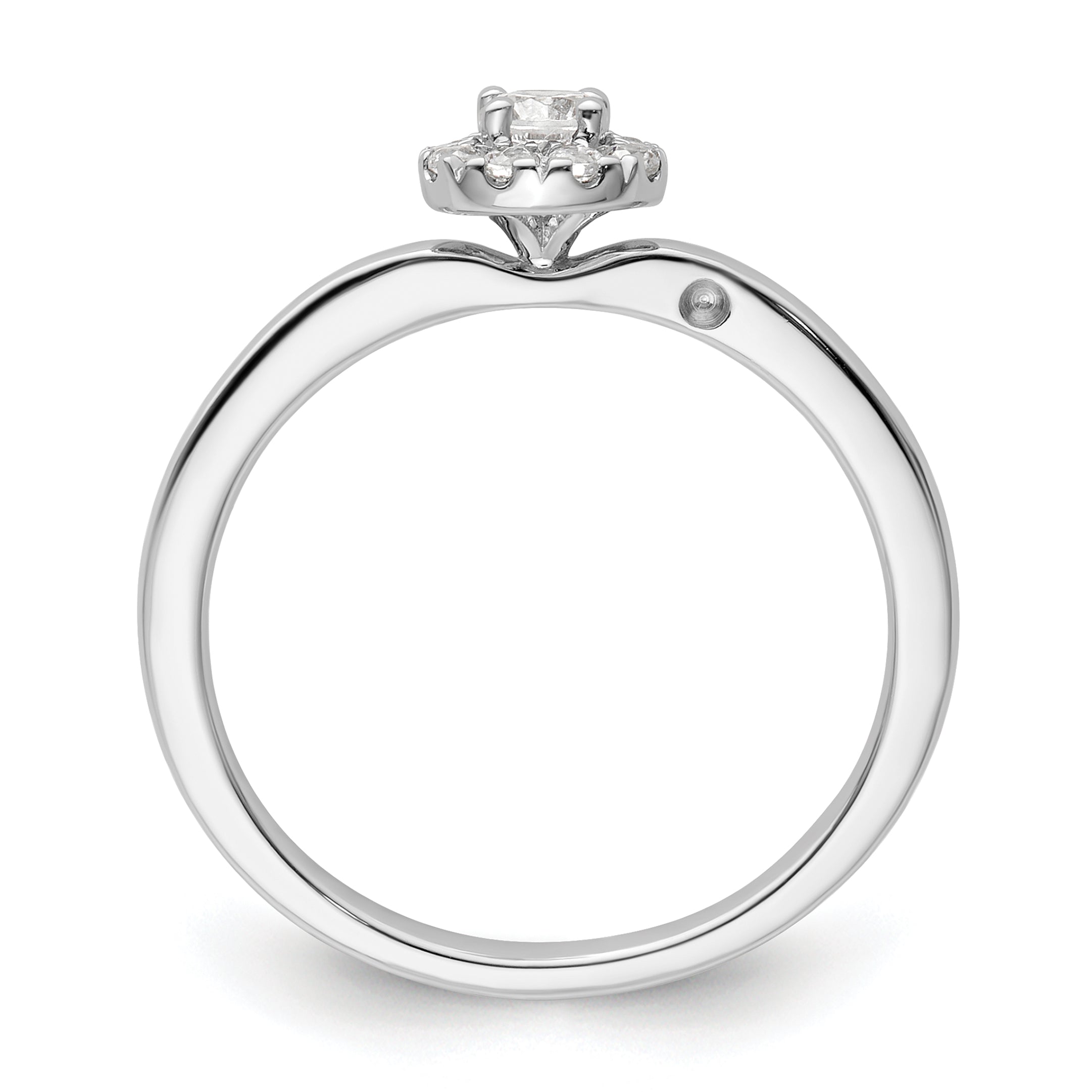 Two Promises 14k White Gold 1/3 Ct. Lab Grown Diamond VS/SI+ G+ Petite Halo Engagement Ring