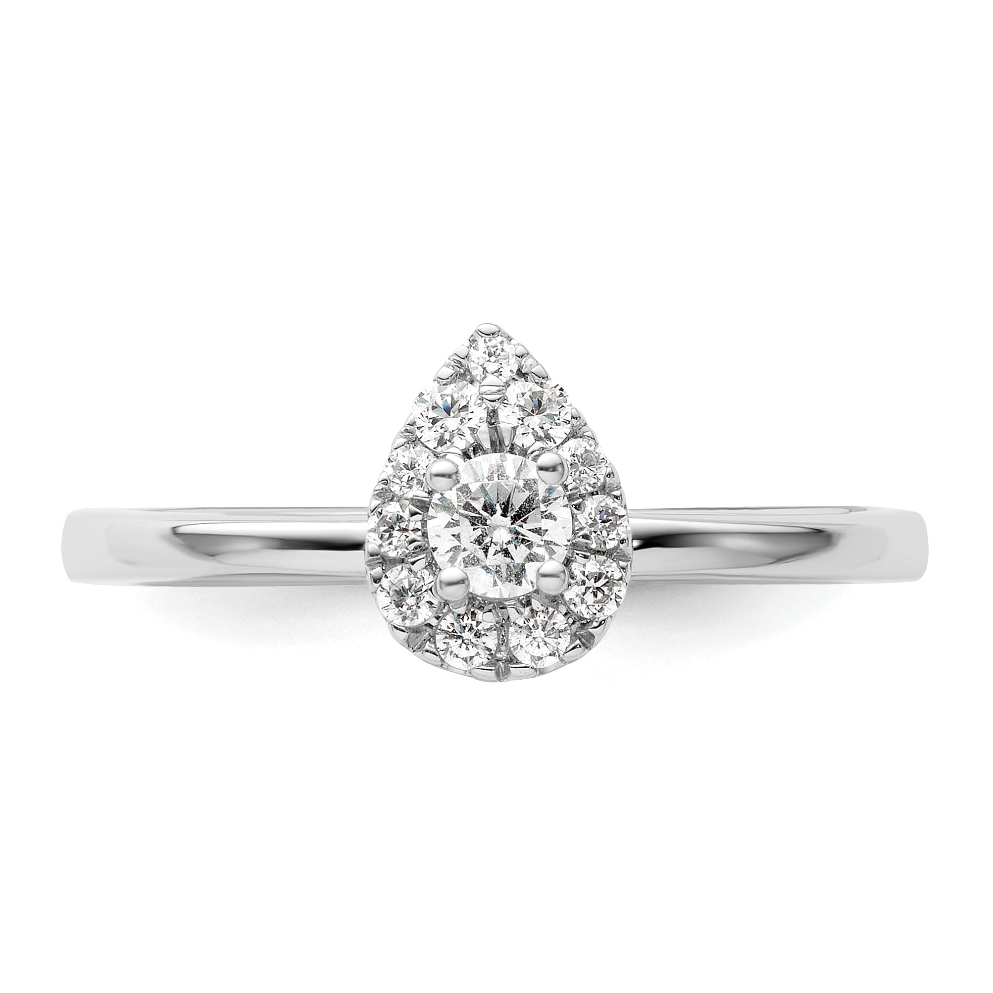 Two Promises 14k White Gold 1/3 Ct. Lab Grown Diamond VS/SI+ G+ Petite Halo Engagement Ring
