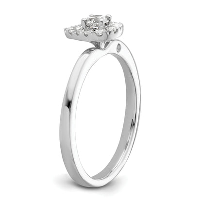 Two Promises 14k White Gold 1/3 Ct. Lab Grown Diamond VS/SI+ G+ Petite Halo Engagement Ring