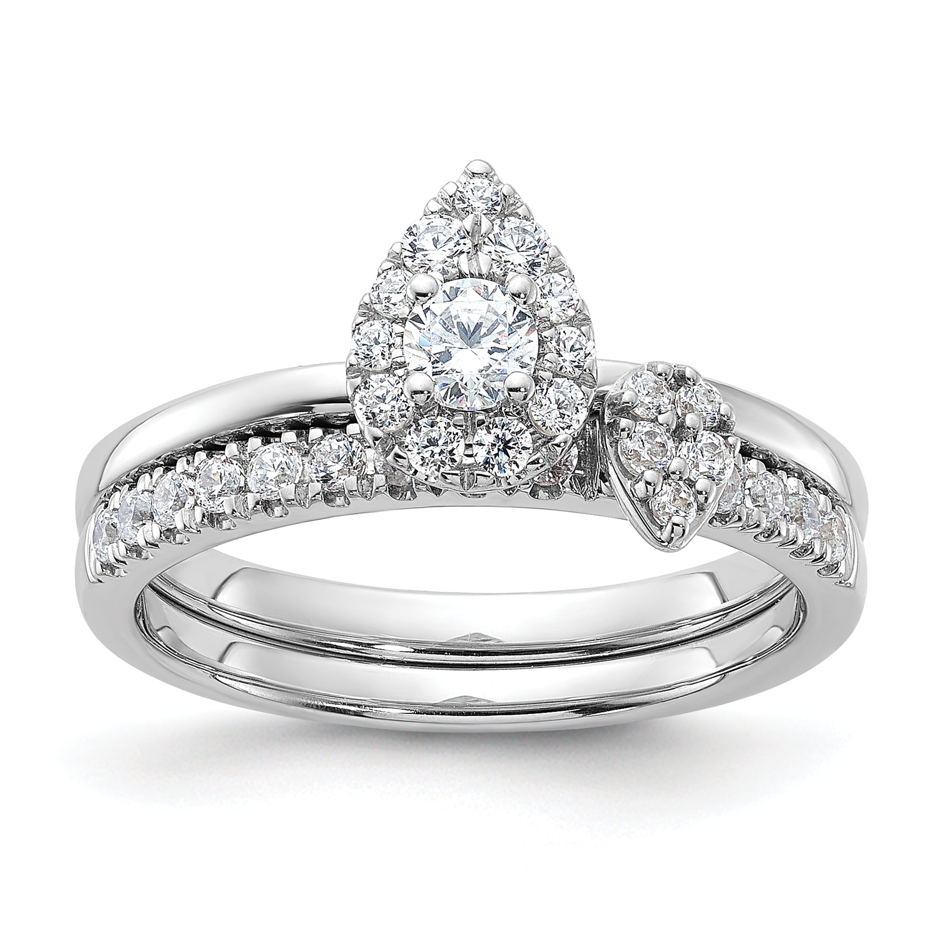 Two Promises 14k White Gold 1/3 Ct. Lab Grown Diamond VS/SI+ G+ Petite Halo Engagement Ring