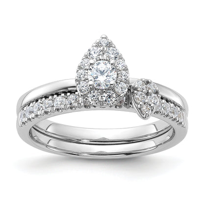 Two Promises 14k White Gold 1/3 Ct. Lab Grown Diamond VS/SI+ G+ Petite Halo Engagement Ring