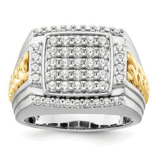 14k Two-Tone 1 1/2 Ct. Lab Grown Diamond VS/SI+ G+ Men's Ring