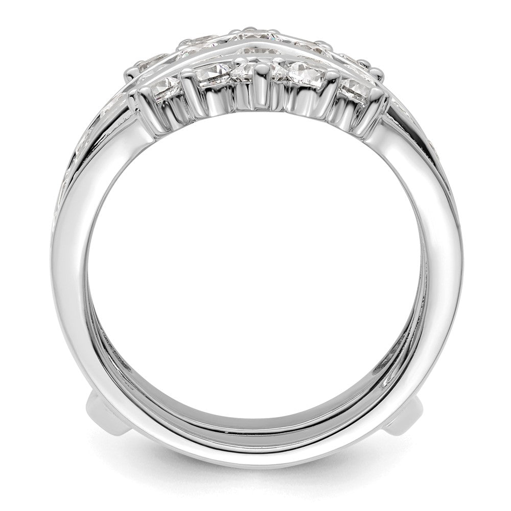 14k White Gold 2 1/3 Ct. Lab Grown Diamond VS/SI+ G+ Complete Double Row Ring Guard