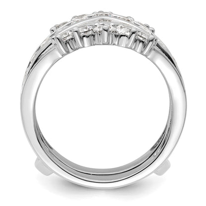 14k White Gold 2 1/3 Ct. Lab Grown Diamond VS/SI+ G+ Complete Double Row Ring Guard