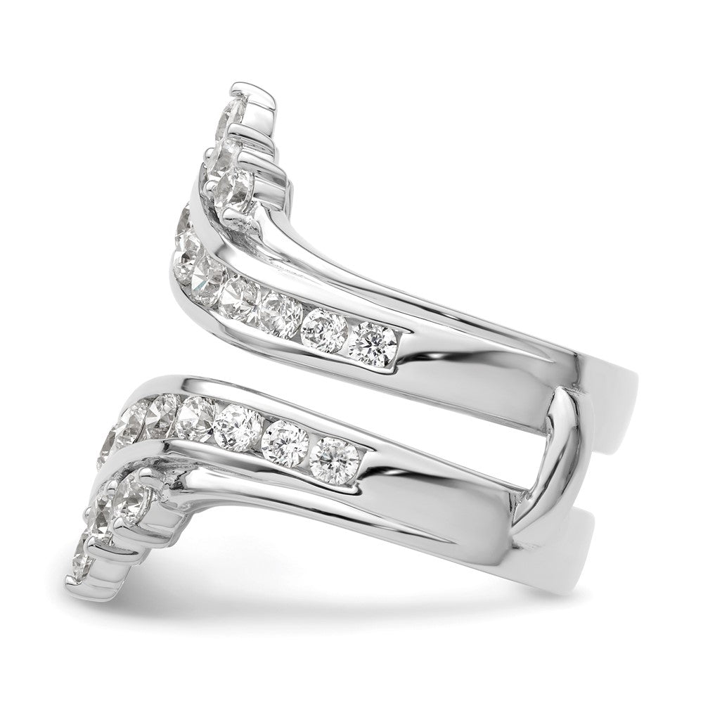 14k White Gold 2 1/3 Ct. Lab Grown Diamond VS/SI+ G+ Complete Double Row Ring Guard