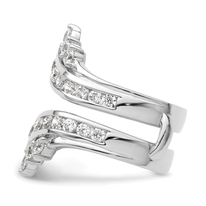 14k White Gold 2 1/3 Ct. Lab Grown Diamond VS/SI+ G+ Complete Double Row Ring Guard