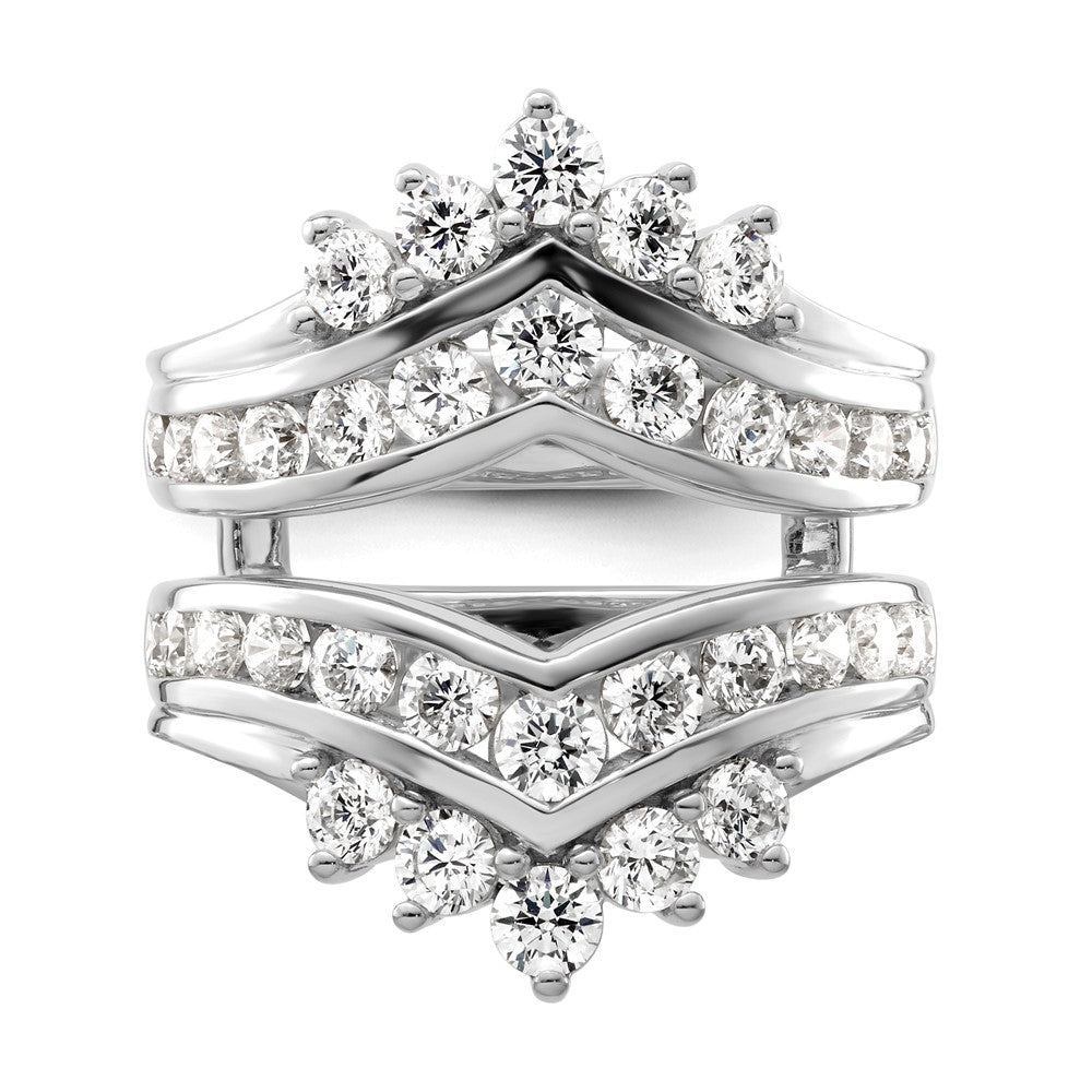 14k White Gold 2 1/3 Ct. Lab Grown Diamond VS/SI+ G+ Complete Double Row Ring Guard