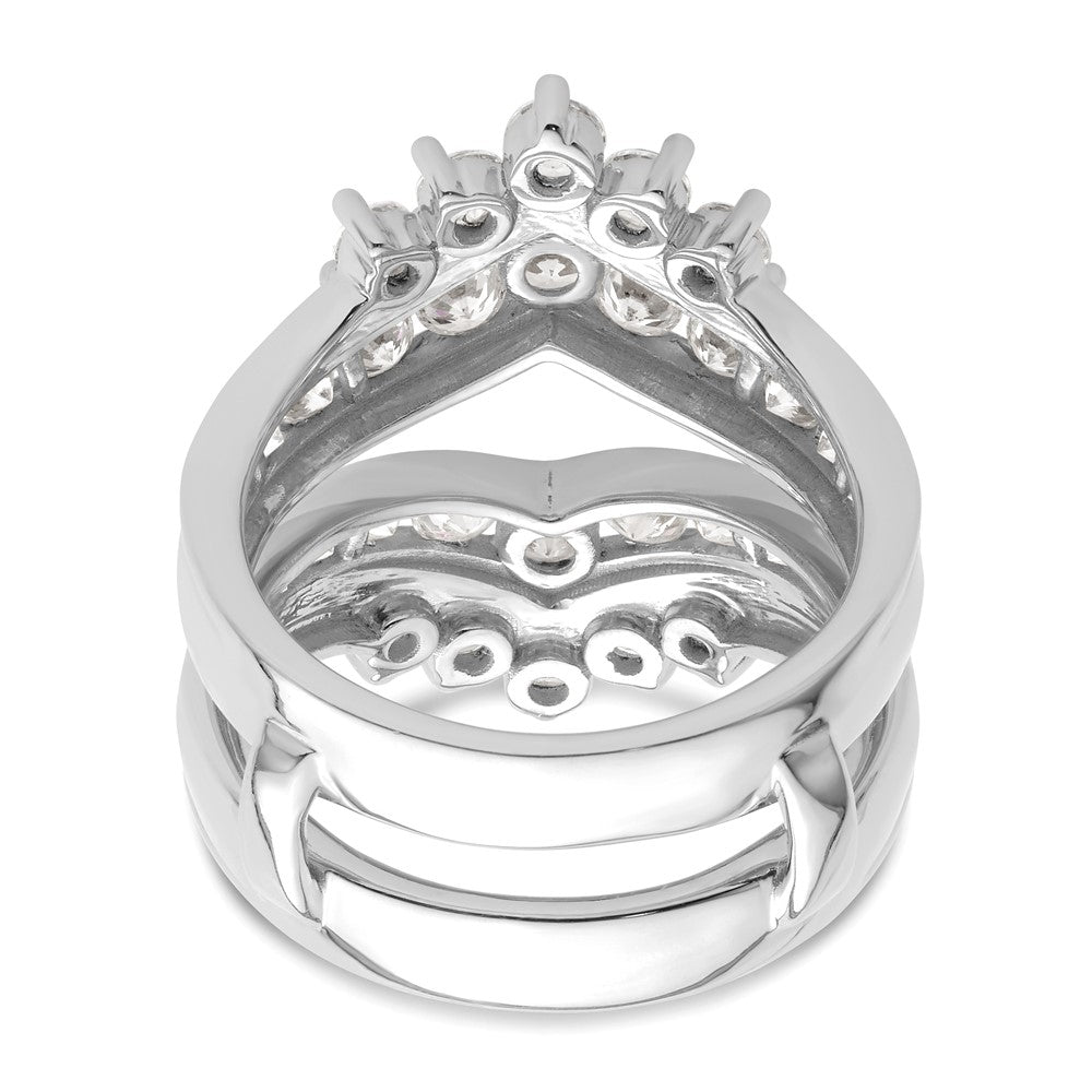 14k White Gold 2 1/3 Ct. Lab Grown Diamond VS/SI+ G+ Complete Double Row Ring Guard
