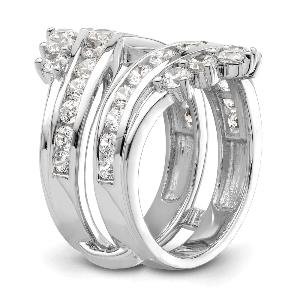 14k White Gold 2 1/3 Ct. Lab Grown Diamond VS/SI+ G+ Complete Double Row Ring Guard