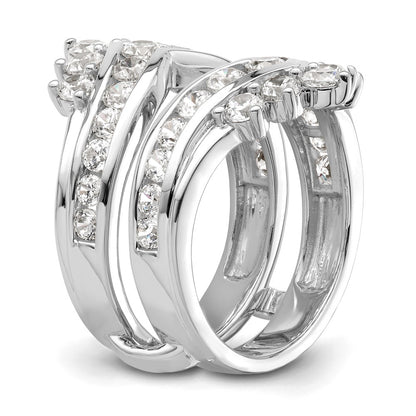 14k White Gold 2 1/3 Ct. Lab Grown Diamond VS/SI+ G+ Complete Double Row Ring Guard