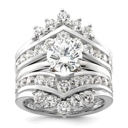 14k White Gold 2 1/3 Ct. Lab Grown Diamond VS/SI+ G+ Complete Double Row Ring Guard