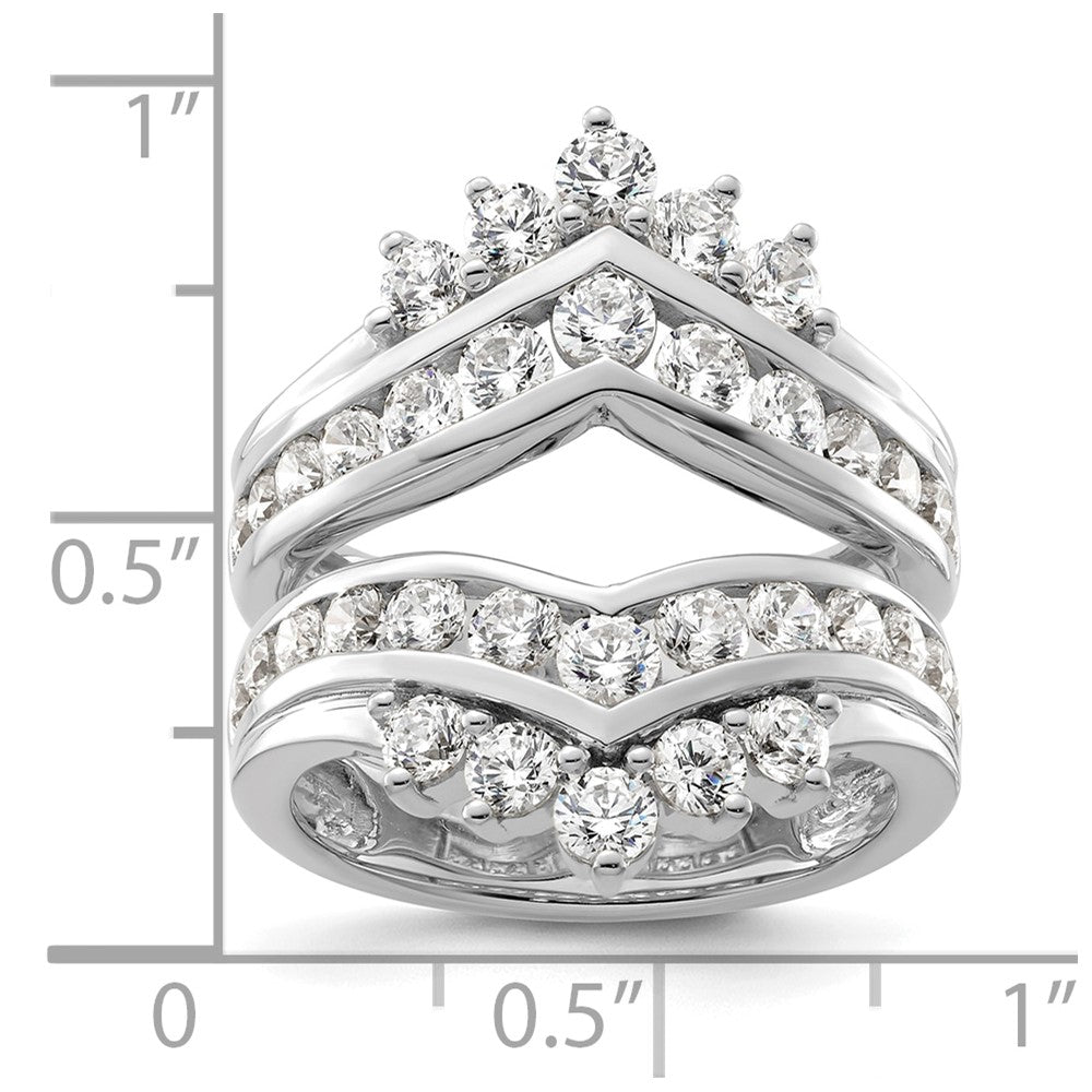 14k White Gold 2 1/3 Ct. Lab Grown Diamond VS/SI+ G+ Complete Double Row Ring Guard