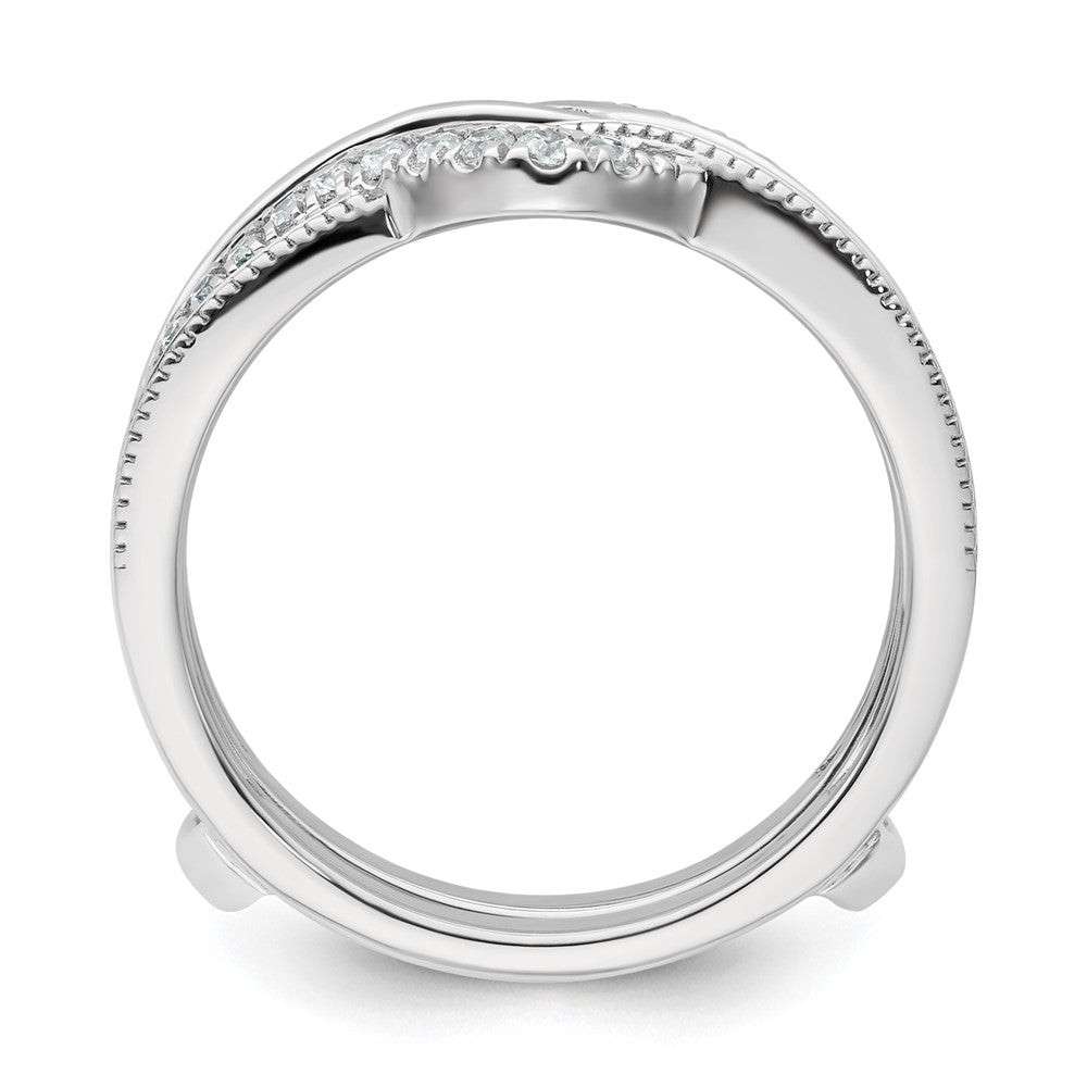 14k White Gold 1/3 Ct. Lab Grown Diamond VS/SI+ G+ Complete Twisted Ring Guard