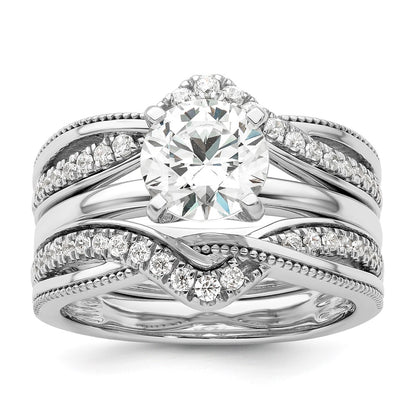 14k White Gold 1/3 Ct. Lab Grown Diamond VS/SI+ G+ Complete Twisted Ring Guard