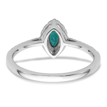 14k White Gold 1/5 Ct. Lab Grown Diamond VS/SI+ G+ and Lab Created Alexandrite June Birthstone Ring