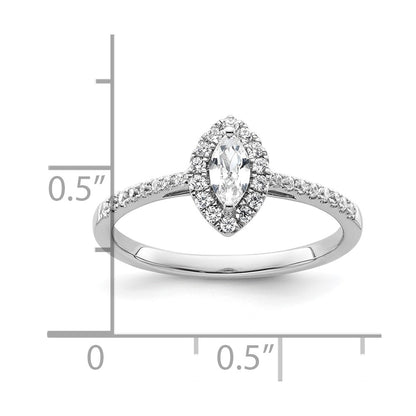 14k White Gold 1/5 Ct. Lab Grown Diamond VS/SI+ G+ and White Sapphire April Birthstone Ring