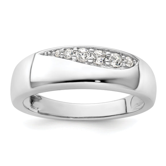 14K White Gold True Origin Men'S 1/4 Carat Lab Grown Diamond Vs D E F Band