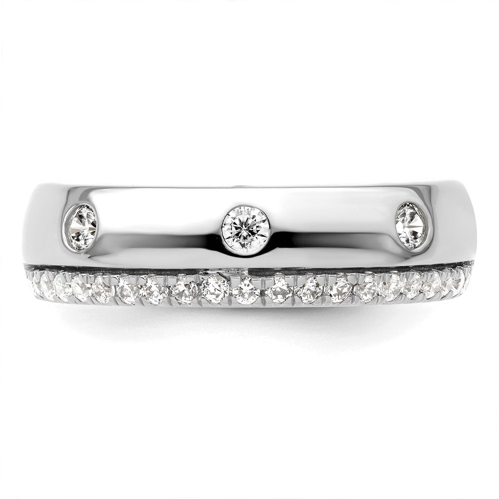 14K White Gold True Origin Men'S 1/2 Carat Lab Grown Diamond Vs D E F Band