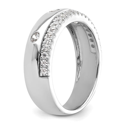 14K White Gold True Origin Men'S 1/2 Carat Lab Grown Diamond Vs D E F Band