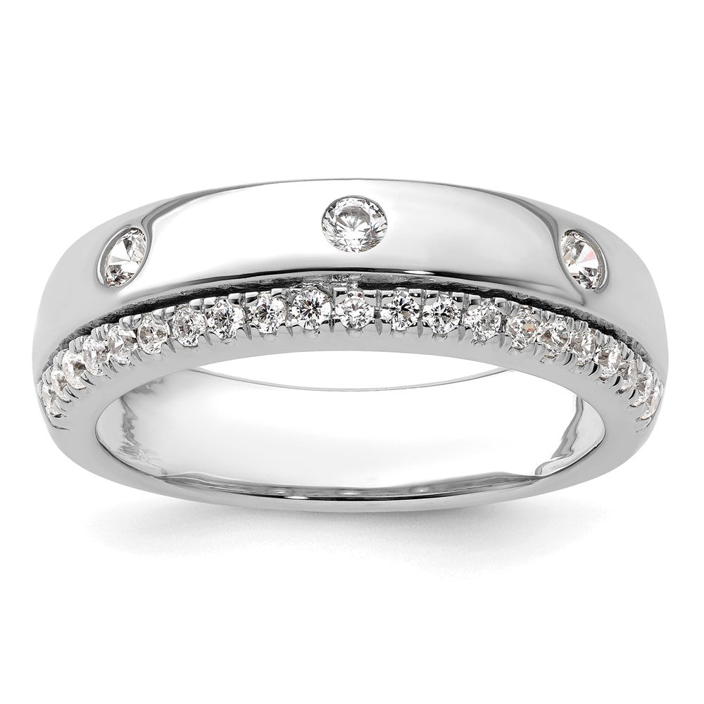 14K White Gold True Origin Men'S 1/2 Carat Lab Grown Diamond Vs D E F Band
