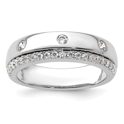 14K White Gold True Origin Men'S 1/2 Carat Lab Grown Diamond Vs D E F Band