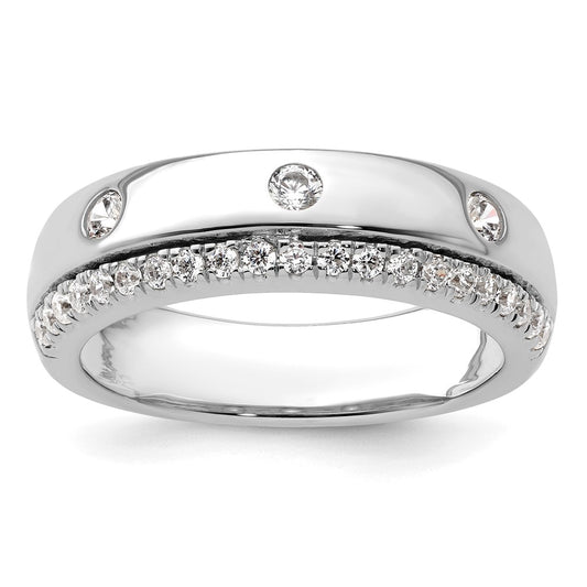 14K White Gold True Origin Men'S 1/2 Carat Lab Grown Diamond Vs D E F Band