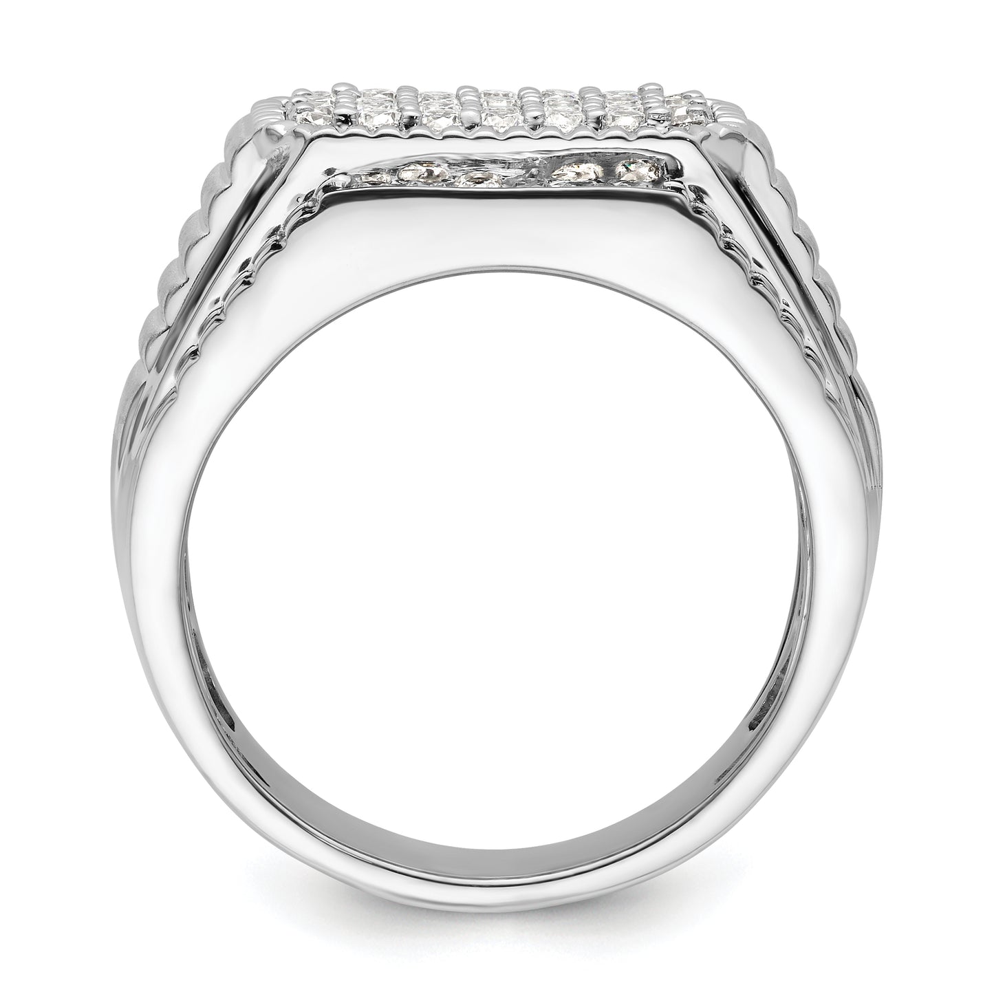 14k White Gold 7/8 Ct. Lab Grown Diamond VS/SI+ G+ Men's Ring