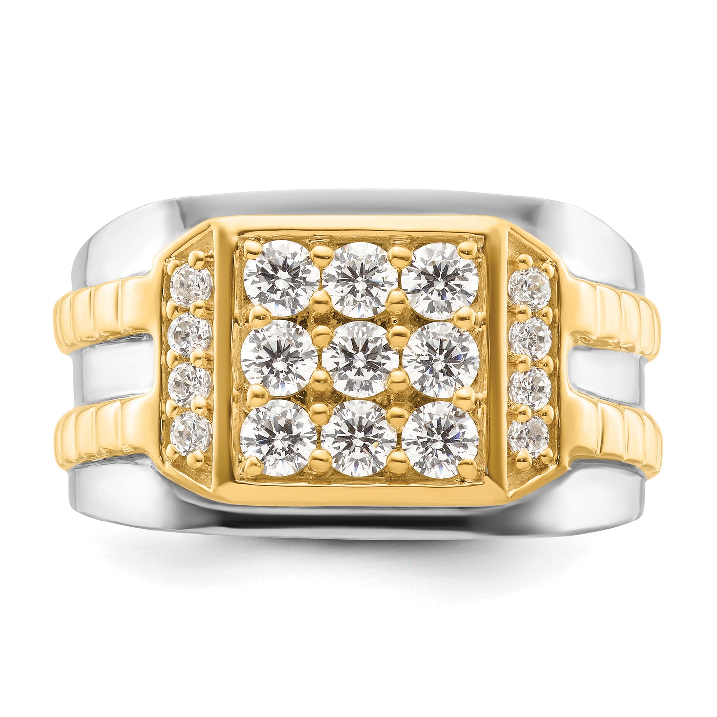 14k Two-Tone 1 1/5 Ct. Lab Grown Diamond VS/SI+ G+ Men's Ring